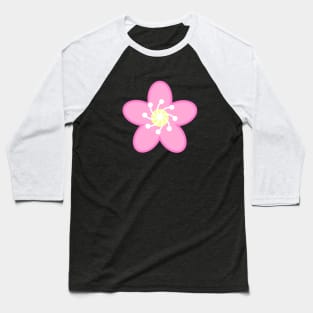 Pink Cherry Blossom Sakura Flower in Black Baseball T-Shirt